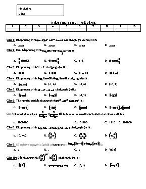 Kiểm tra 15 phút  Mã đề 456
